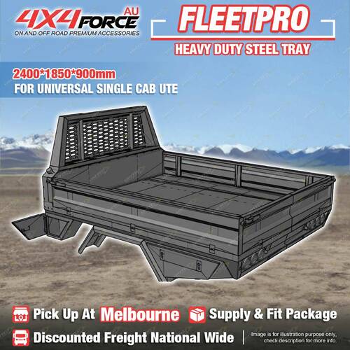 Universal 4X4FORCE HD Steel Tray 2400x1850x900mm for Single Cab Ute MEL Stock