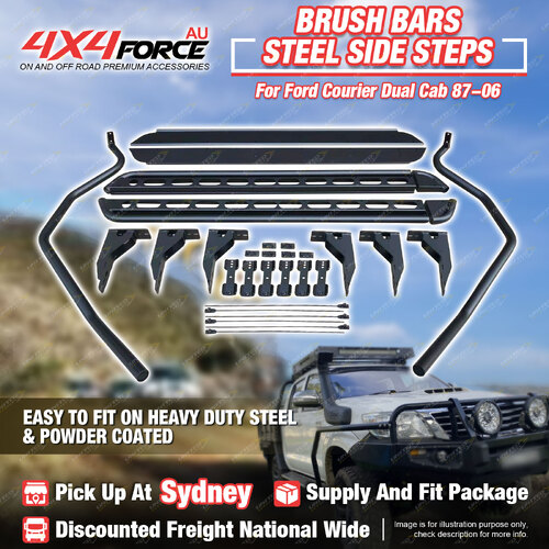 Side Steps Brush Rail Bars Rock Sliders for Ford Courier Dual Cab SYD Stock