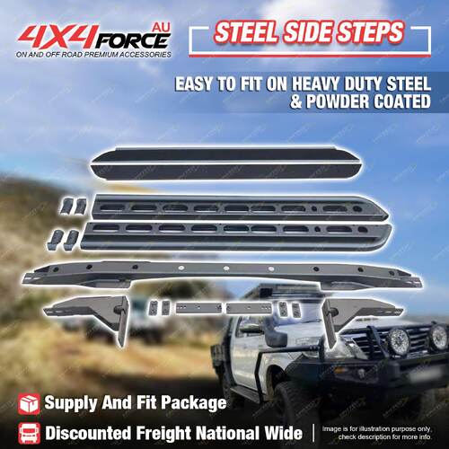 4X4FORCE Steel Side Steps & Rock Sliders for Nissan Patrol GU Y61 Wagon