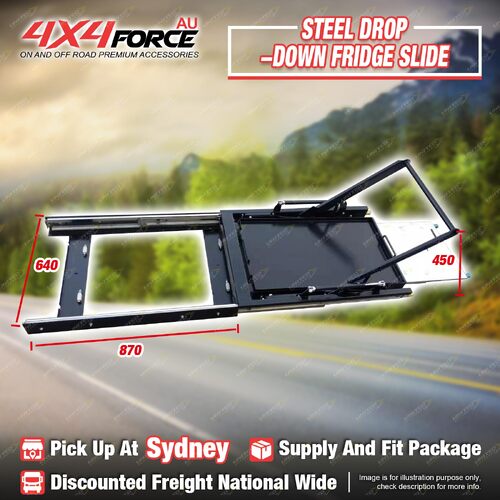 4X4FORCE Steel Drop Down Fridge Slide for Tray Pickup Storage Solutions 4WD SYD