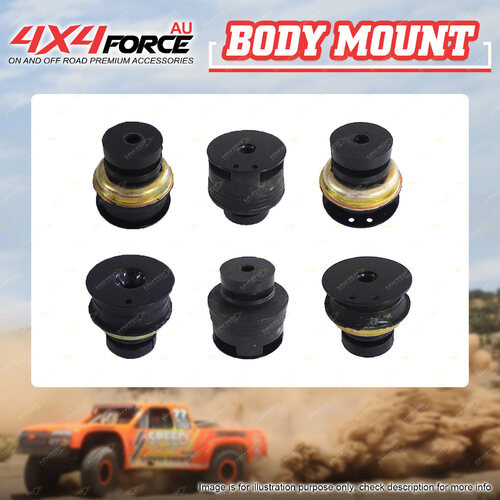 Set of 6 4x4Force Body Mount Kit for NISSAN Patrol Y60 GQ Coil Cab Only 94-99