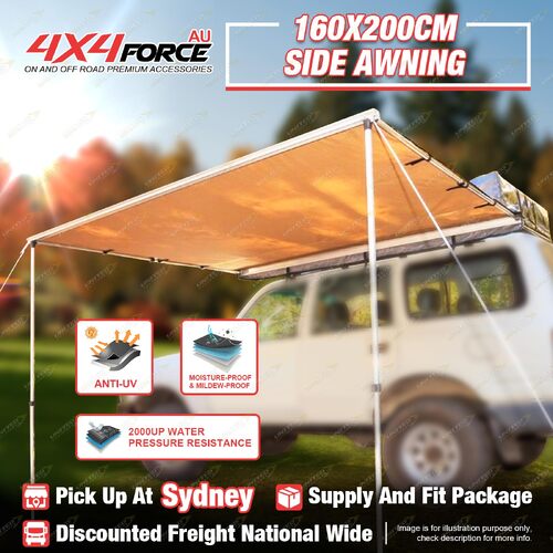 160cmx200cm Car Side Awning Pullout Tent Camper Trailer 4WD Top Rack Roof SYD