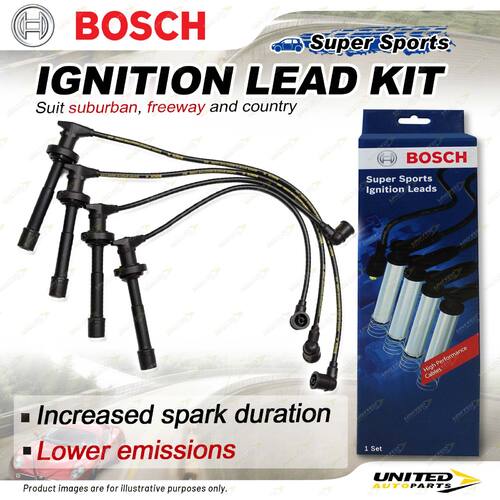 Bosch Ignition Leads for Nissan Prairie M11 Presea R11 1.8 2.0 I4 16V 95-99