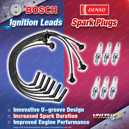 Bosch Ignition Leads + 6 Denso Iridium Power Plugs for Ford Explorer UN UP UQ US