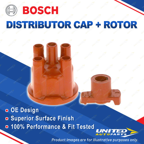 Bosch Distributor Cap + Rotor for Audi 100 C3 44 2.1L WC I5 10v SOHC EFI 100KW