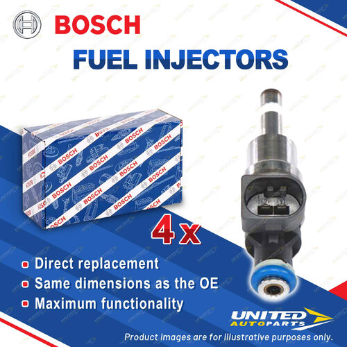 4 x Bosch Fuel Injectors for Audi A3 8P 2.0L BLY BMB I4 16V DOHC VVT 2004-2005