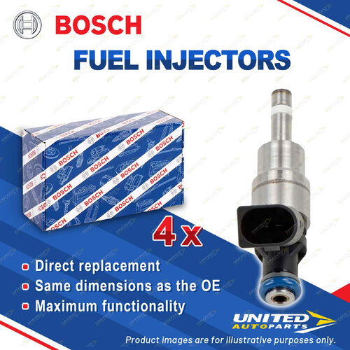 4 x Bosch Fuel Injectors for Audi S3 8P1 8PA TT 8J3 8J9 Petrol 2.0L 2007-2014