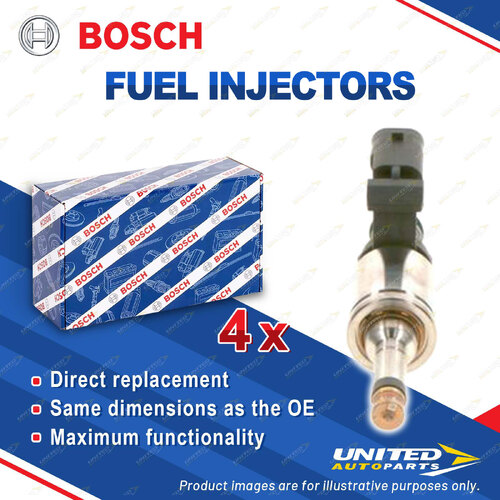 4 x Bosch Fuel Injectors for Audi A1 8X A3 8V A4 B9 Q2 GAB GAG 1.4L FWD Petrol