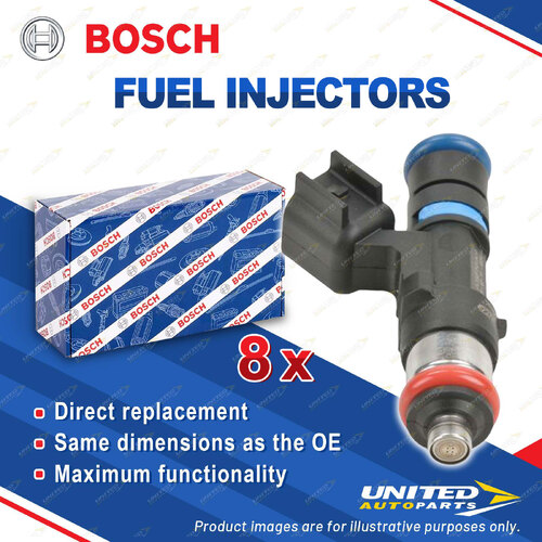 8 x Bosch Fuel Injectors for Chevrolet Corvette C6 Petrol 6.0L 298KW 2004-2019