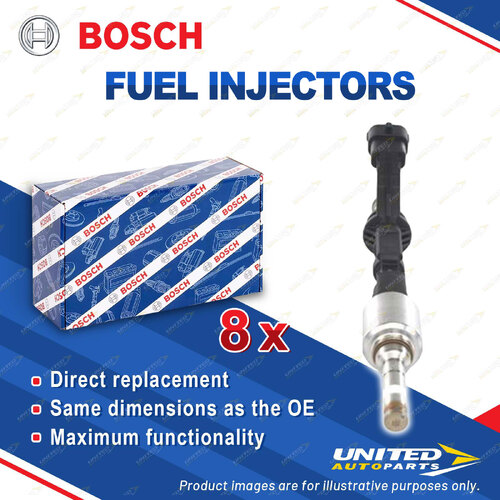 8 x Bosch Fuel Injectors for Jaguar F-Type X152 XK X150 XF X250 XJ X351 5.0L