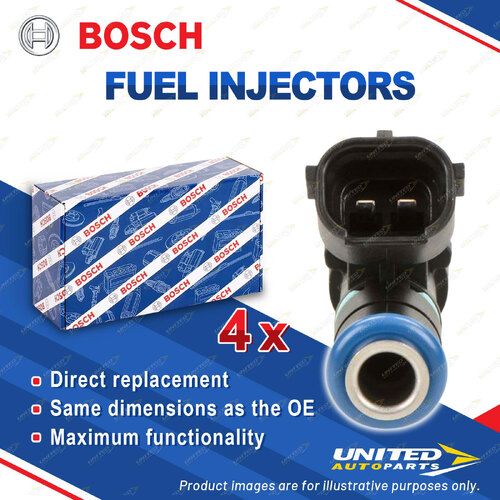 4 x Bosch Fuel Injectors for Nissan X-Trail T31 2.5L 124kW QR25DE 2007-2013