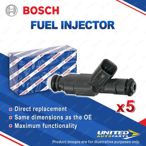 5 x Bosch Fuel Injectors for Volvo V70 II 285 S60 I 384 2.4L Wagon Sedan 00-10