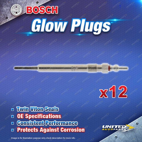 12 x Bosch Glow Plugs for Audi Q7 6.0 TDI Quattro 4L 5.9L V12 CCGA 09-12