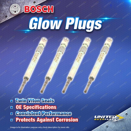 4 x Bosch Glow Plugs for Chevrolet Captiva C140 2.2L Z22D1 LNQ I4 16V 11-19