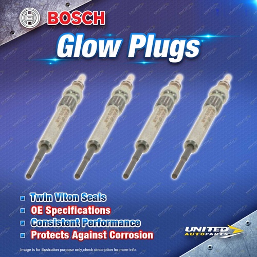 4 x Bosch Glow Plugs for Ford Transit 350L LWB VO 290S 300S 340L VN 2.0 I4 16-On