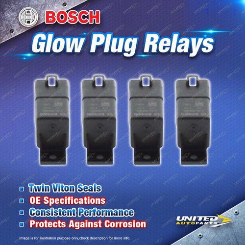 4 x Bosch Glow Plug Relays for Audi A3 8L 89 8V A4 B7 B8 B9 1.9L 2.0L I4 00-On