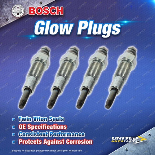 4 x Bosch Glow Plugs for Mazda B2500 Bongo Bravo UF UN Capella E2500 MPV Proceed