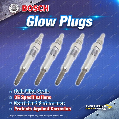 4 x Bosch Glow Plugs for Renault Kangoo Megane Scenic Trafic 1.5L 1.9L I4 02-10