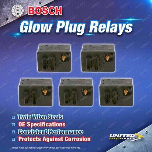 5 x Bosch Glow Plug Relays for Alfa Romeo 159 939 2.4 JTDM I5 2007-2008