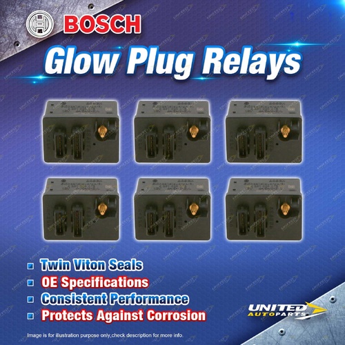 6 x Bosch Glow Plug Relays for Citroen C5 III RD RW C6 TD 2.7L HDi 2005-2009