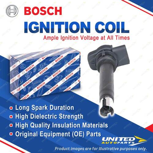 1 x Bosch Ignition Coil for Audi A3 S3 8P1 8P7 8PA A4 RS4 8EC 8ED 8HE B7 8K B8