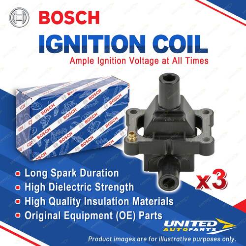 3 Bosch Ignition Coils for Benz 280 300E 320CE E C280 36 E280T 320 C CA SL S 280