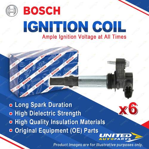 6 Bosch Ignition Coils for Holden Commodore Adventra Calais OneTonner Crewman VZ