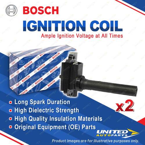 2x Bosch Ignition Coils for Suzuki Ignis RG HX HV Swift ZC ZA RS FZ EZ SX4 RW YA