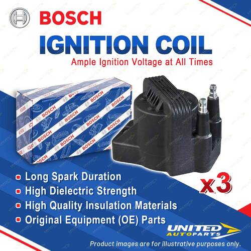 3 x Bosch Ignition Coils for Holden Monaro V2 Statesman VS WH WK VQ VR Jackaroo