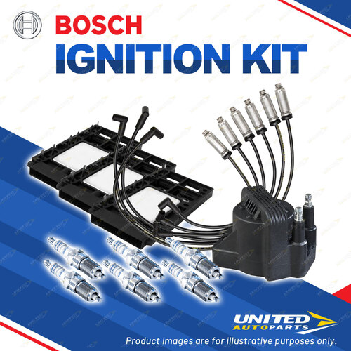 Bosch Ignition Kit with Heat Shield for Holden Calais VP II 3.8L V6 127Kw Nickel