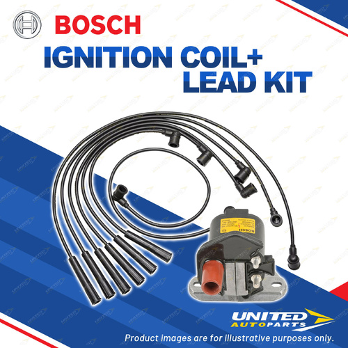 Bosch Ignition Coil+Lead Kit Without Heat Shields for Mercedes Benz 260E 300SE