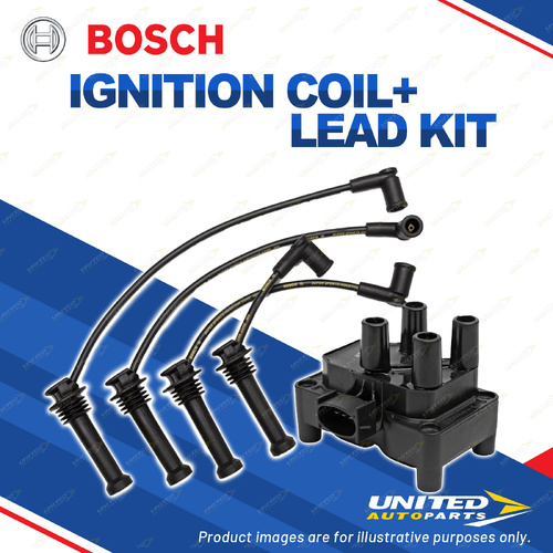 Bosch Ignition Coil+Lead Kit for Ford Focus LR AXXGC AXXWP BXXGC FXXWP 1.8 2.0