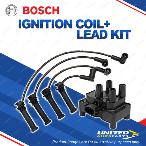 Bosch Ignition Coil+Lead Kit for Mazda 6 GG GG3P GG3S GY GY3W 2.3L I4