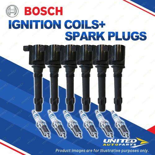 Bosch 6 Spark Plugs+6 Ignition Coils for Ford Fairlane Falcon BA BF Territory SX