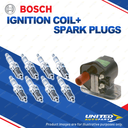 Bosch 8 Spark Plug+Ignition Coil for Mercedes Benz 500SE 500SEC 500SEL S500 V8