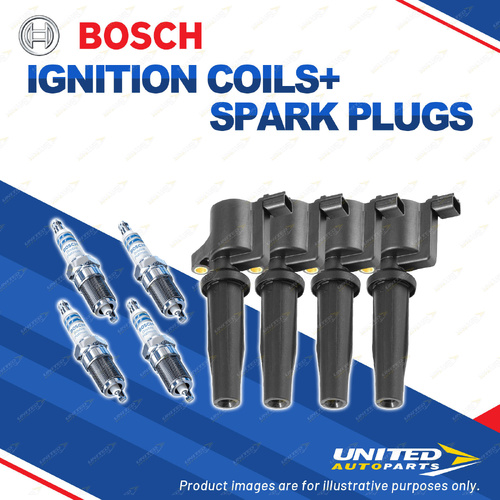 Bosch 4 Spark Plugs+4 Ignition Coils for Ford Focus LV 5XXWP PXXGC TXXMJ 2.0L I4