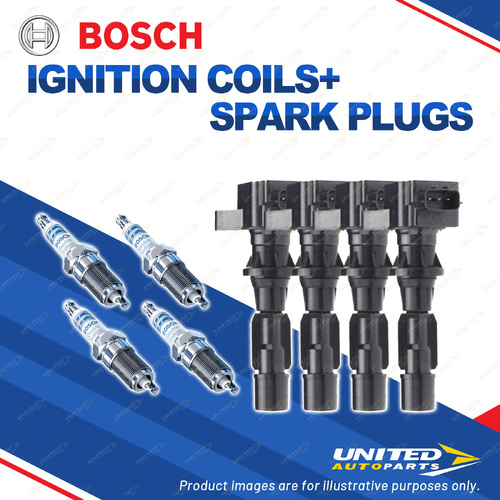 Bosch 4 Spark Plug+4 Ignition Coil for Mazda CX-7 ER ER3 ER5 3 BL BL3S BLLP BLLS