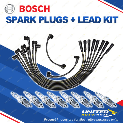 Bosch 8 Spark Plugs+Lead Kit for Ford Fairmont XA XB XE XC XD XY XY 4.9L 5.8L V8