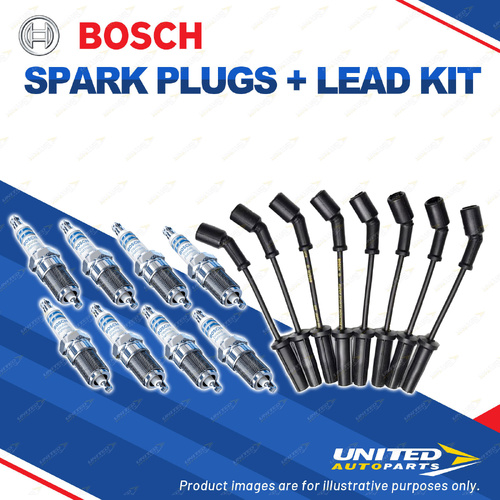 Bosch 8 Spark Plug+Lead Kit for Holden Commodore VT VU VX VZ Adventra Calais V8