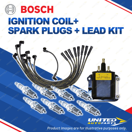 Bosch 8 Spark Plugs Coil Lead Kit for Holden Commodore VG VN VP Calais 5.0L V8