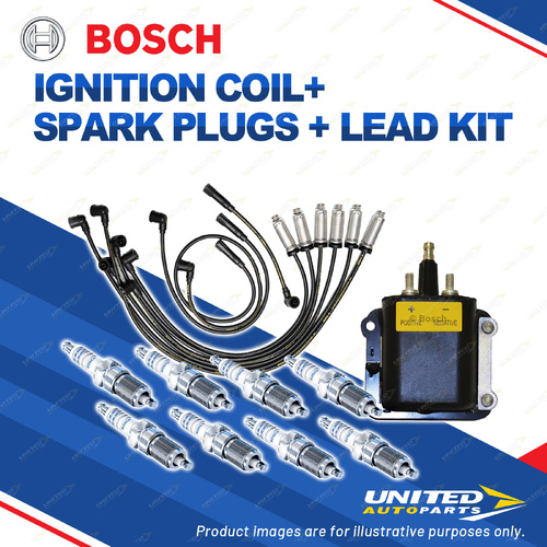 Bosch 8 Spark Plugs Coil Lead Kit for Holden Commodore Calais VR VS 5.0L V8