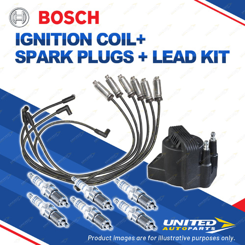 Bosch 6 Spark Plugs Coil Lead Kit for Toyota Lexcen VN VN2 3.8L V6 89-91