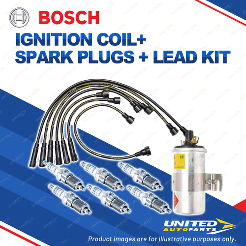 Bosch 6 Spark Plug Coil Lead Kit for Holden 48 Business 217 Panel Special FJ I6