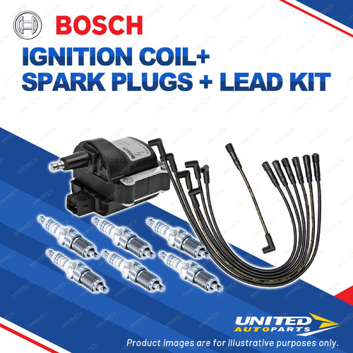 Bosch 6 Spark Plugs Coil Lead Kit for Ford Fairlane NA NC EA EB ED LTD DA DC I6