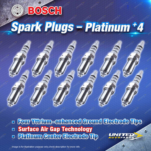 12 x Bosch Platinum +4 Spark Plugs for BMW 850CSi E31 850i 850Ci 12Cyl 5.6L