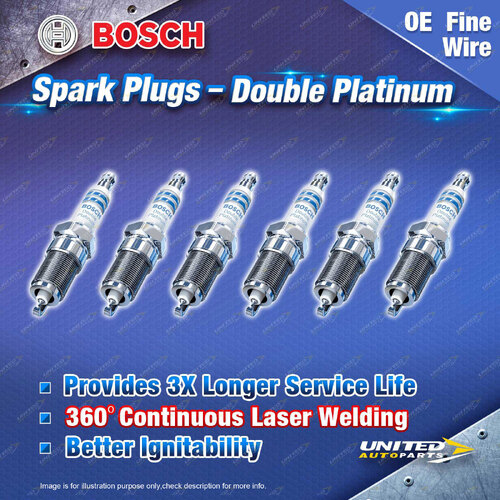 6 x Bosch Double Platinum Spark Plugs for Alfa Romeo Spider 916 6Cyl 3L