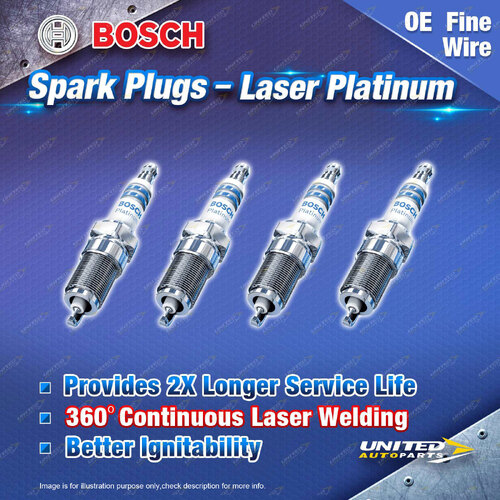 4xBosch Laser Platinum Spark Plugs for Renault LagunaIII BT MeganeII BM CM GM SM