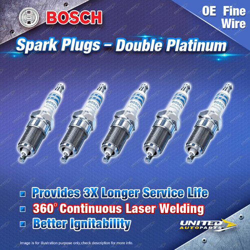 5x Bosch Double Platinum Spark Plugs for Volkswagen Bora 1J Golf IV Passat 3B3