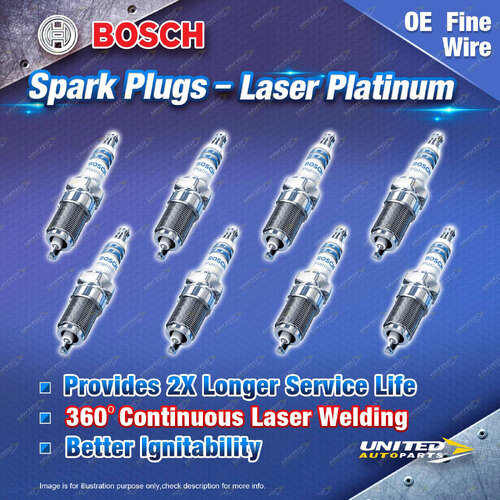 8xBosch Laser Platinum Spark Plugs for Ford F350 Falcon Fairmont Utility AU BA