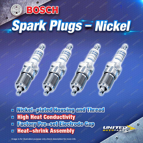 4 x Bosch Nickel Spark Plugs for Holden Jackaroo UBS Scurry NB Shuttle WFR